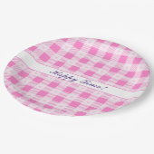 Liebe Kariert Moderne rosa Sammlung Pappteller (Schrägansicht)