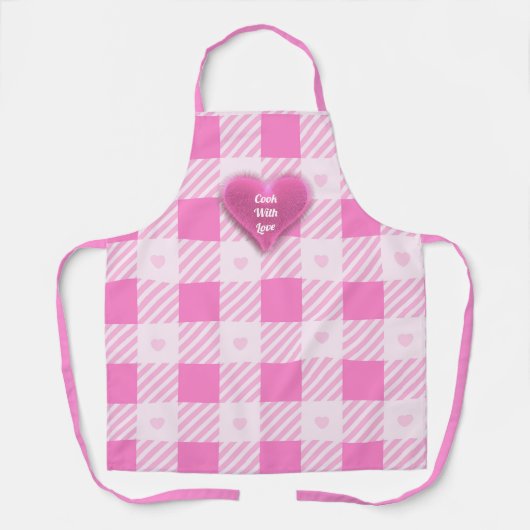 Liebe Kariert Moderne rosa Sammlung Schürze (Vorderseite)