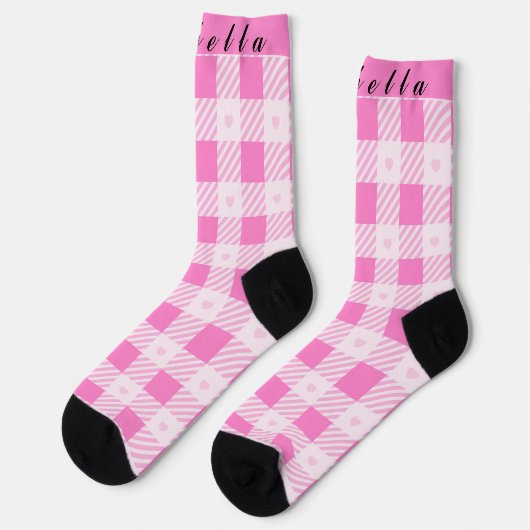 Liebe Kariert Moderne rosa Sammlung Socken (Linkes Detail)