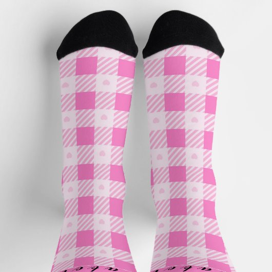 Liebe Kariert Moderne rosa Sammlung Socken (Oben)