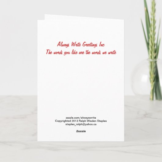 Liebe Karte (Rückseite)