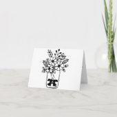 LIEBE-KARTE FÜR SCHWARZE UND WEISSE BLUMENBUNNEN KARTE (Vorderseite)