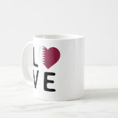 Liebe - Katar-Flagge Kaffeetasse (Vorderseite Links)