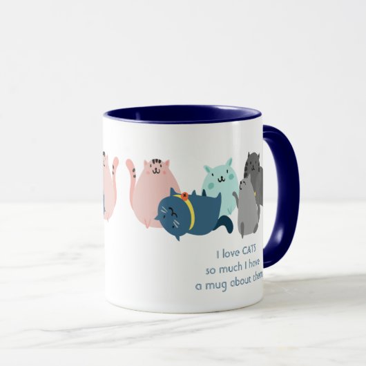 Liebe KATS so viel ich so viel Spaß Quote Tasse (VorderseiteRechts)