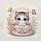 Liebe Kätzchen Einladung (Vorne/Hinten)