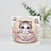 Liebe Kätzchen Einladung (Stehend Vorderseite)