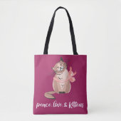 Liebe, Kätzchen Niedlich Rasberry Girls Cat Lover Tasche (Vorderseite)