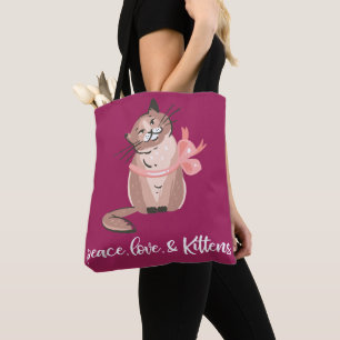 Liebe, Kätzchen Niedlich Rasberry Girls Cat Lover Tasche