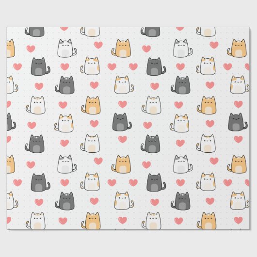 Liebe, Katze Geschenkpapier (Flach)