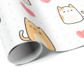 Liebe, Katze Geschenkpapier (Rolleneckpunkt)