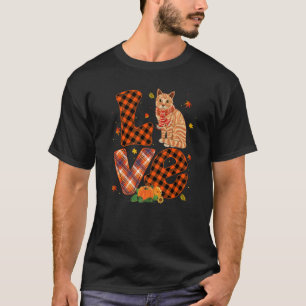 Liebe Katze Herbst Herbst Kätzchen Besitzer Orange T-Shirt