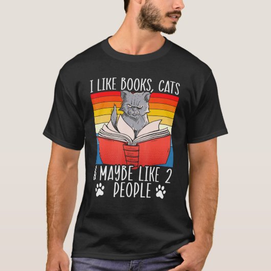 Liebe Katze Katzen Buchbücher und Katzen T-Shirt (Vorderseite)
