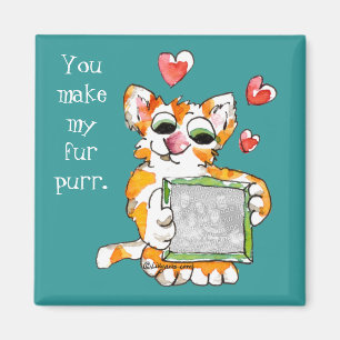 Liebe Katze mit Ihrem Foto Magnet Valentine