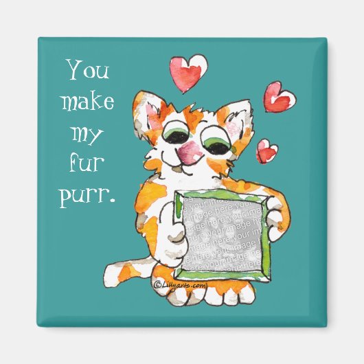 Liebe Katze mit Ihrem Foto Magnet Valentine (Vorne)