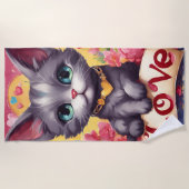 Liebe Katze Strandtuch (Vorderseite)