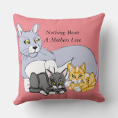 Liebe Katze und Kätzchen Kissen (Rückseite)