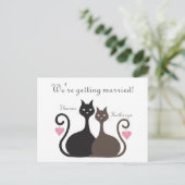 Liebe Katzen Ankündigung Datum freihalten Postkart (Stehend Vorderseite)