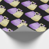 Liebe Katzen auf schwarz Geschenkpapier (Ecke)