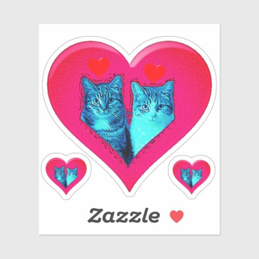 LIEBE KATZEN AUFKLEBER (Blatt)