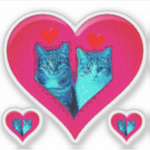 LIEBE KATZEN AUFKLEBER (Vorderseite)