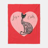 Liebe Katzen Fleecedecke (Vorderseite)