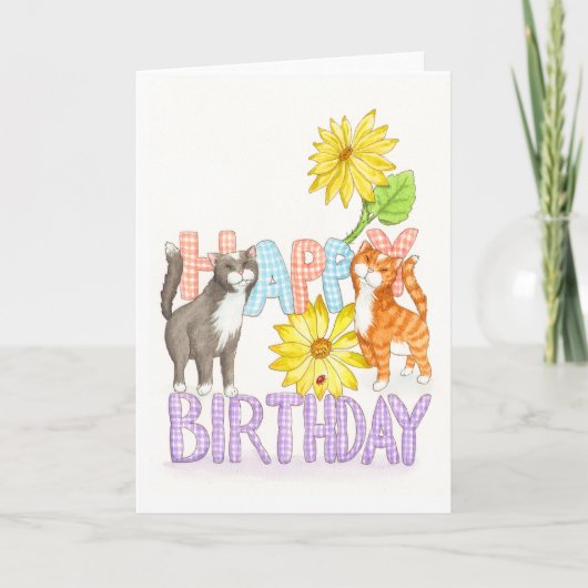 Liebe-Katzen-Geburtstag Karte (Vorderseite)
