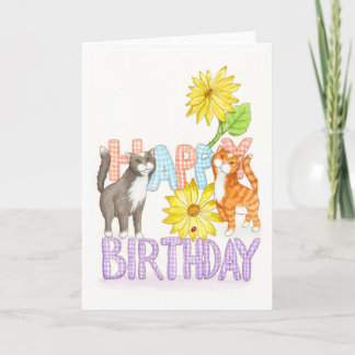 Liebe-Katzen-Geburtstag Karte