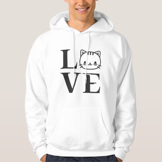 Liebe Katzen Hoodie (Vorderseite)