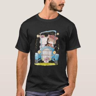 Liebe Katzen in Vintage-Kleidung und blauem klassi T-Shirt