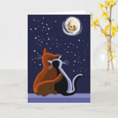 Liebe Katzen Karte (Gelbe Blume)