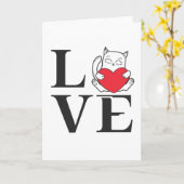 Liebe Katzen Karte (Gelbe Blume)