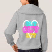 Liebe "Katzen Katzen" Herz Neon Girl Hoodie (Rückseite)