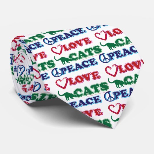 Liebe-Katzen Krawatte (Gerollt)