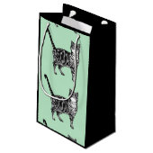 Liebe Katzen Minze Tabby Katze Tiertier Geschenkta Kleine Geschenktüte (Rückseite Schrägansicht)