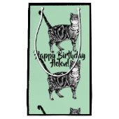 Liebe Katzen Minze Tabby Katze Tiertier Geschenkta Kleine Geschenktüte (Vorderseite)