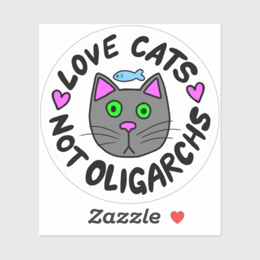 Liebe Katzen, nicht Oligarchen Vinyl Sticker (Blatt)