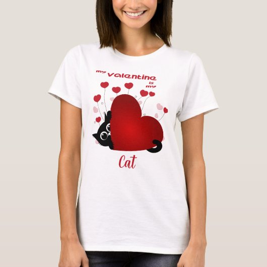Liebe Katzen Niedlich Katze Valentine T-Shirt (Vorderseite)