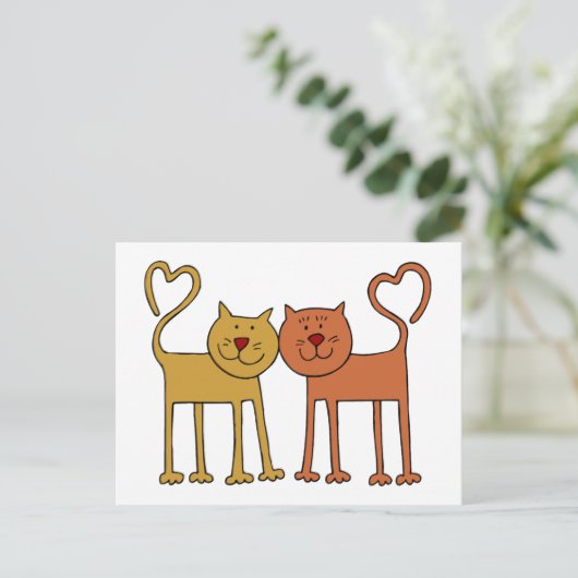Liebe Katzen Postkarte (Stehend Vorderseite)