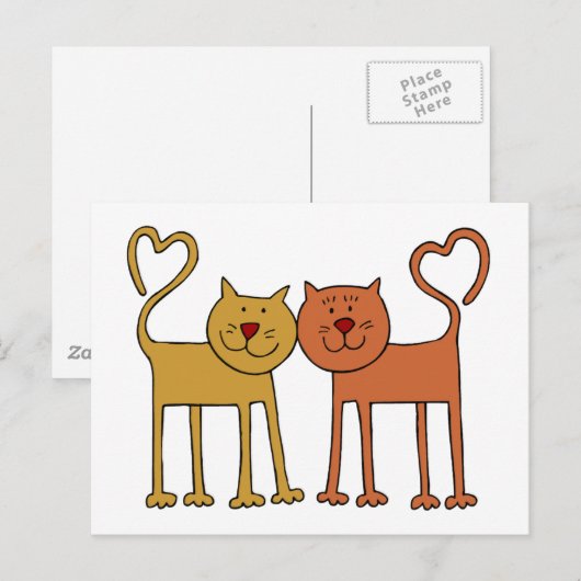 Liebe Katzen Postkarte (Vorne/Hinten)