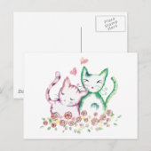 Liebe Katzen Postkarte (Vorne/Hinten)