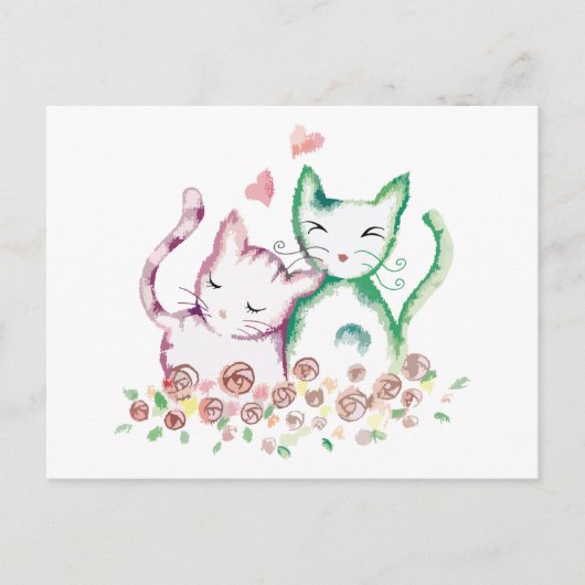 Liebe Katzen Postkarte (Vorderseite)