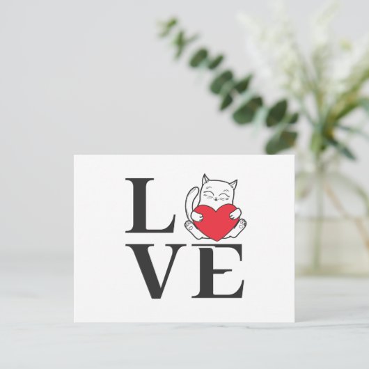 Liebe Katzen Postkarte (Stehend Vorderseite)