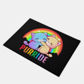 Liebe Katzen Regenbogen Fußmatte (Schrägansicht)