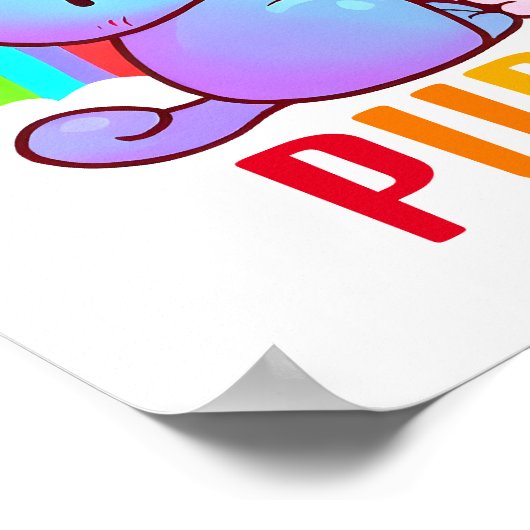 Liebe Katzen Regenbogen Poster (Ecke)