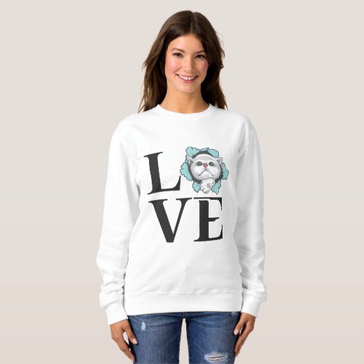 Liebe Katzen Sweatshirt (Vorne ganz)