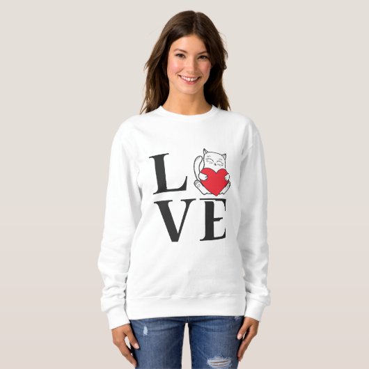 Liebe Katzen Sweatshirt (Vorne ganz)