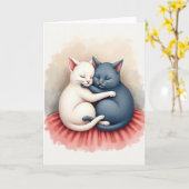 Liebe Katzen Umarmen Karte (Gelbe Blume)