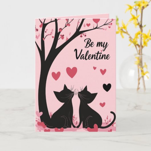 Liebe Katzen und bleibe mein Valentine Karte (Gelbe Blume)