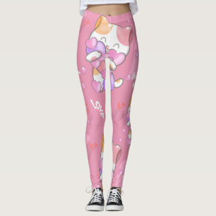 Liebe Katzenmuster farbige Haustiere Tiere Leggings
