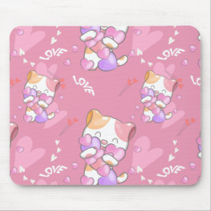 Liebe Katzenmuster farbige Haustiere Tiere Mousepad